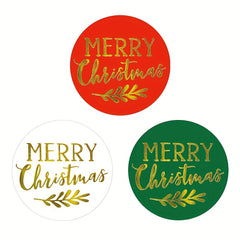 500pcs Merry Christmas Stickers Gift Tags 3.81 Cm