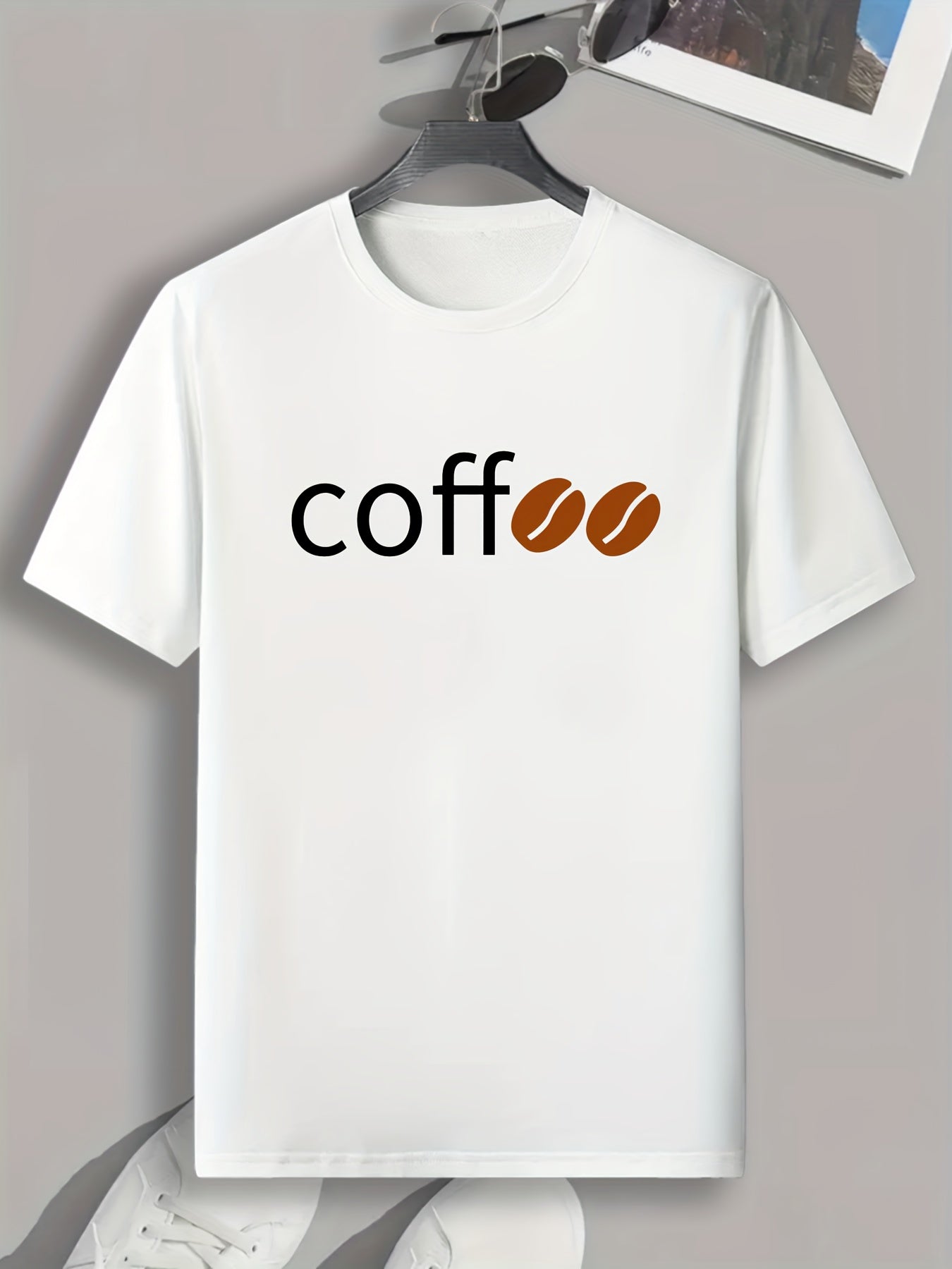 Coffee Print Men's Graphic T shirt Casual Comfy Tees For Summer