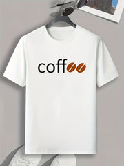 Coffee Print Men's Graphic T shirt Casual Comfy Tees For Summer