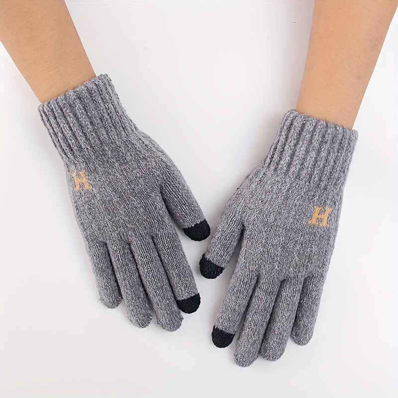 Men's Plush Winter Gloves Thick & Warm for Cold Weather