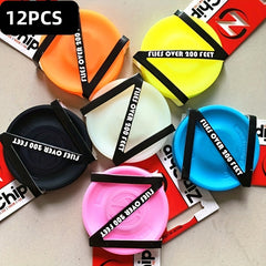 12PCS Silicone Flying Disc Zip Chip Fingertip Mini Flying Disc