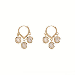 Bell Orchid Cat's Eye Stone Earrings, Decorative Alloy Earrings
