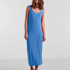 Bodycon Maxi Dress Solid Scoop Neck Stretch