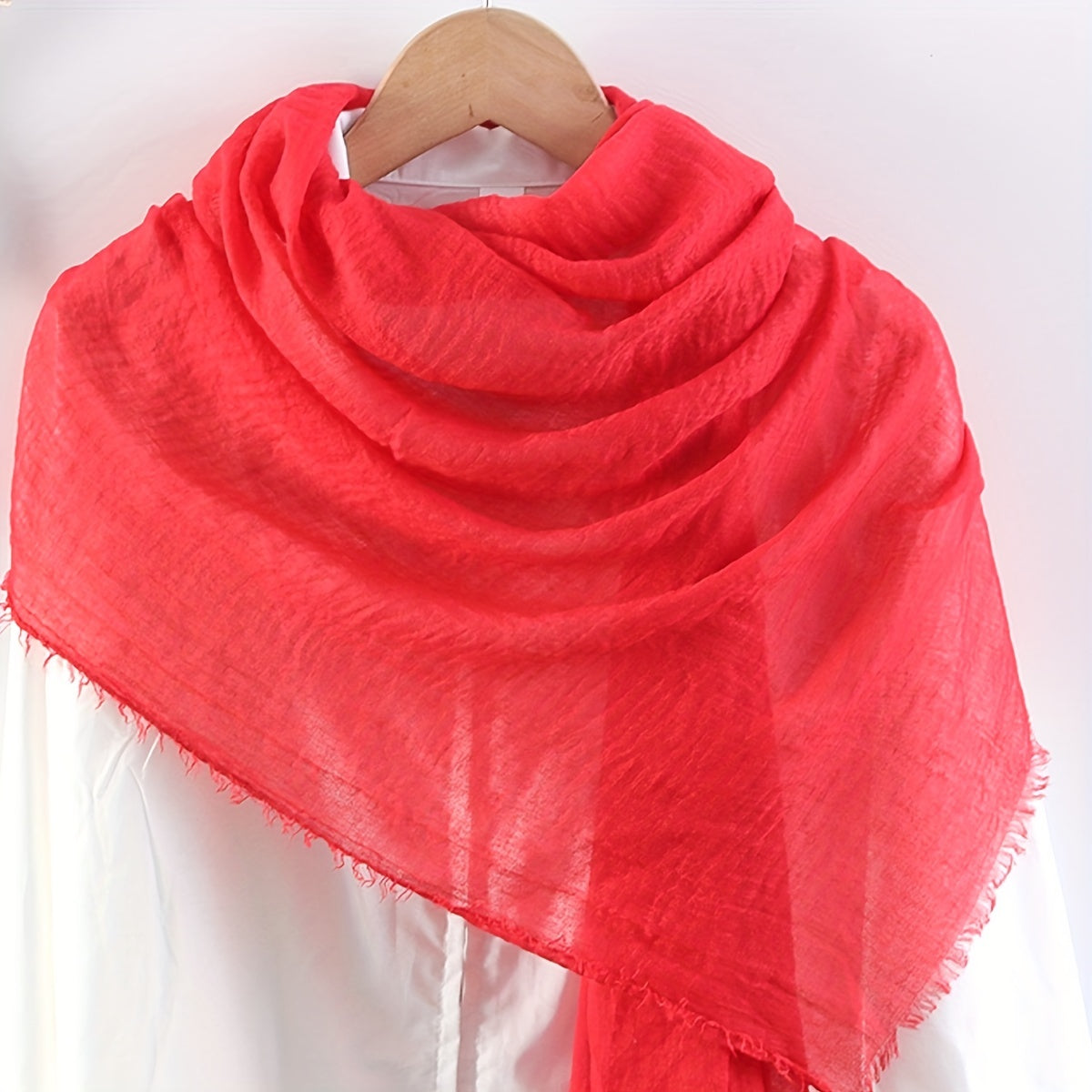 Solid Wrinkle Headband Thin Soft Breathable Scarf Casual Outdoor Shawl