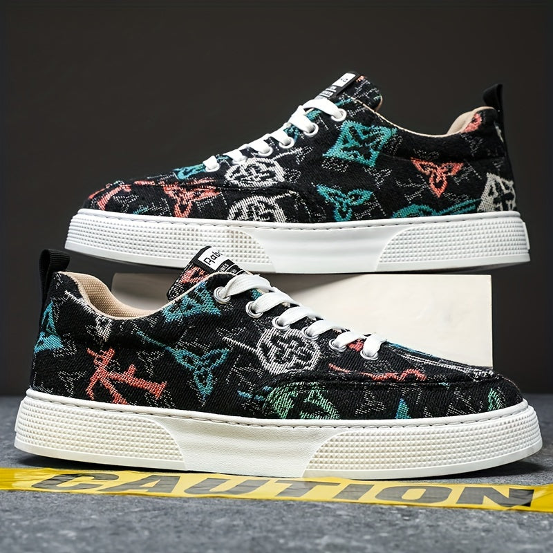 Men's Graphic Low Top Lace up Sneakers Athletic Shoes