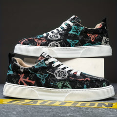 Men's Graphic Low Top Lace up Sneakers Athletic Shoes