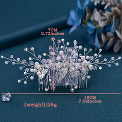 Silvery Rhinestone Bridal Hair Comb for Weddings