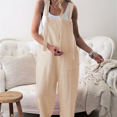 Sleeveless Overall Jumpsuit Casual Wide Leg Jumpsuit