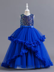 Girls Sleeveless Sequins Princess Dress for Christmas Birthday Party