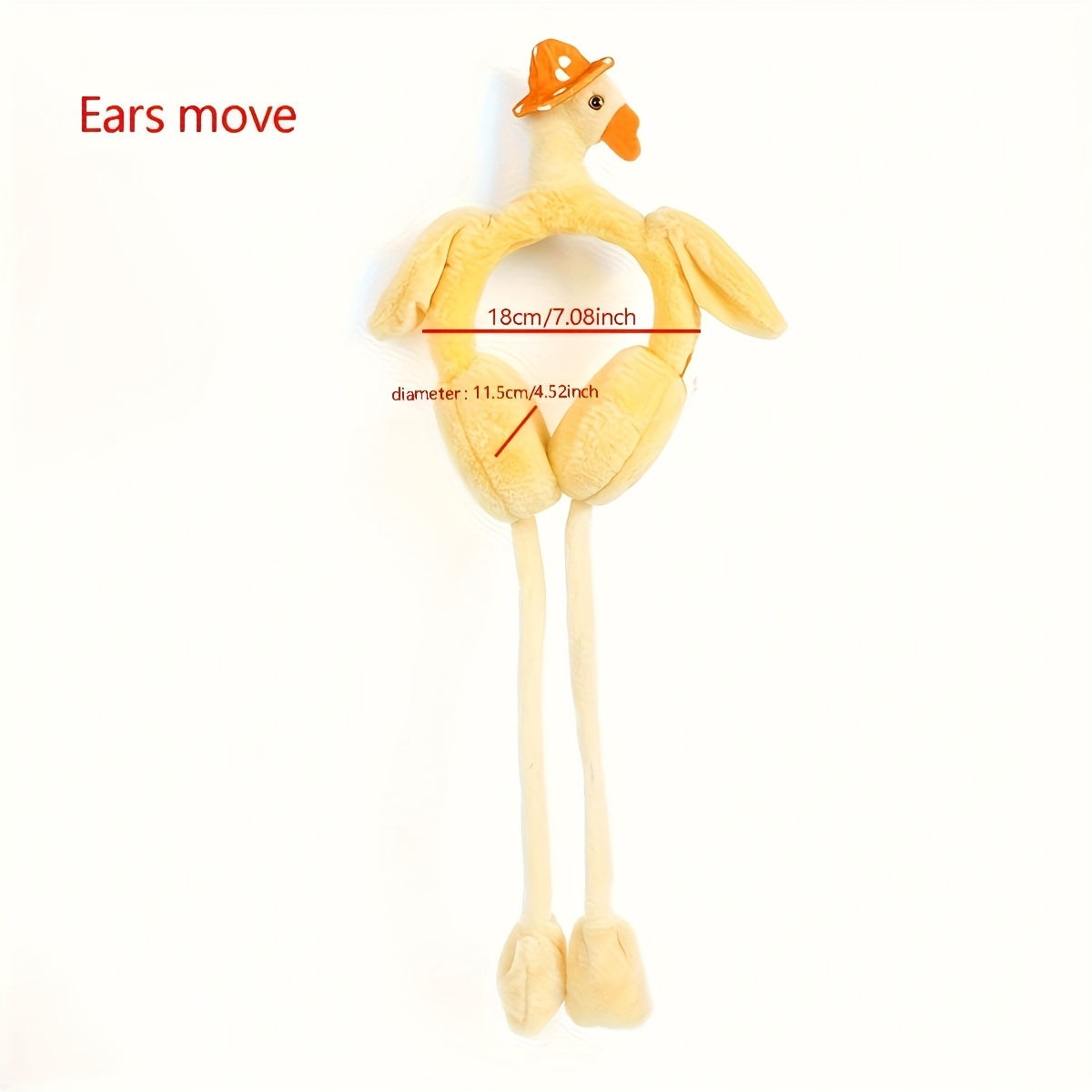Duck Plush Earmuffs Yellow Orange Winter Ear Warmers Women