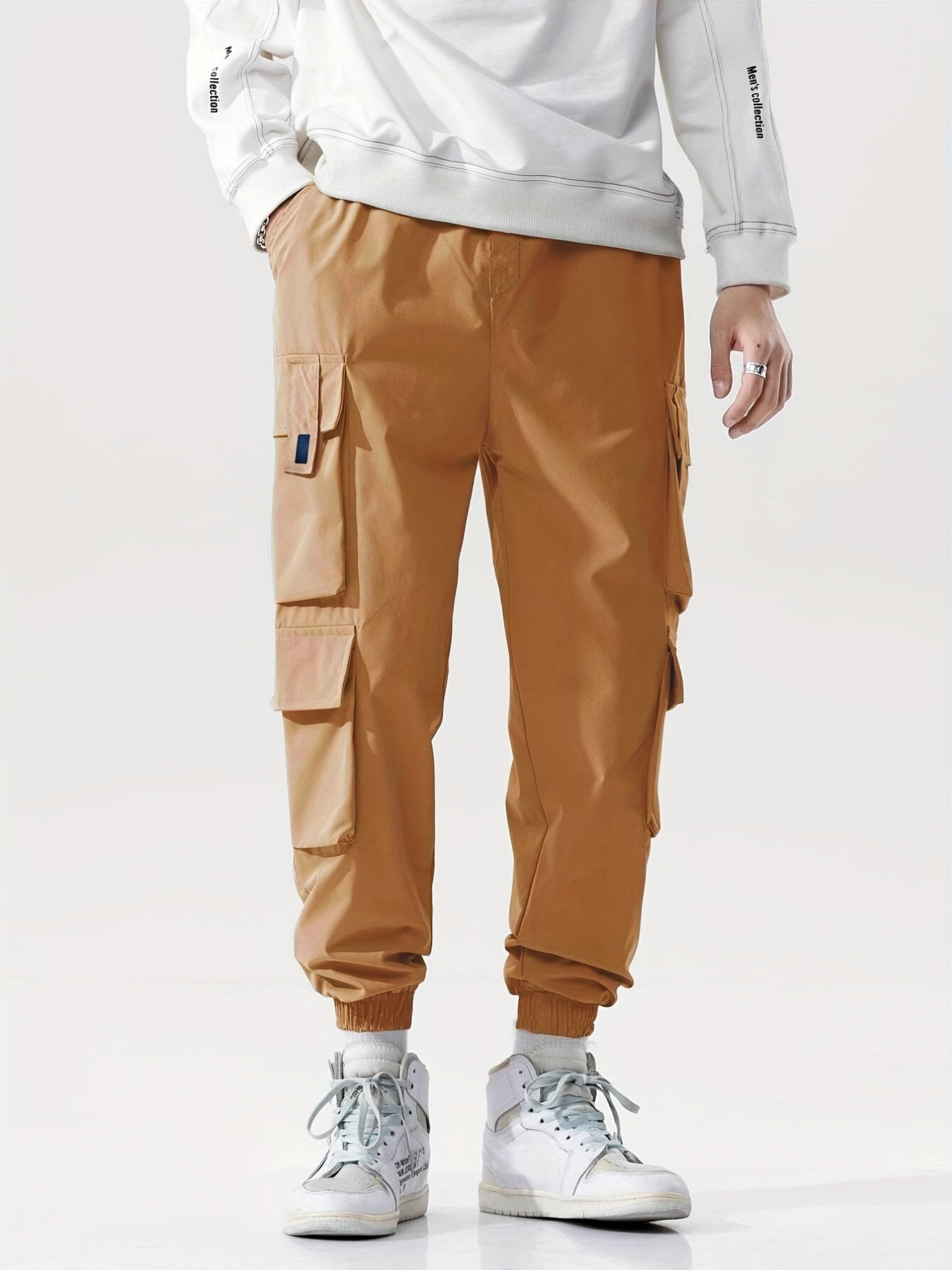 Men's Tapered Cargo Pants with Pockets