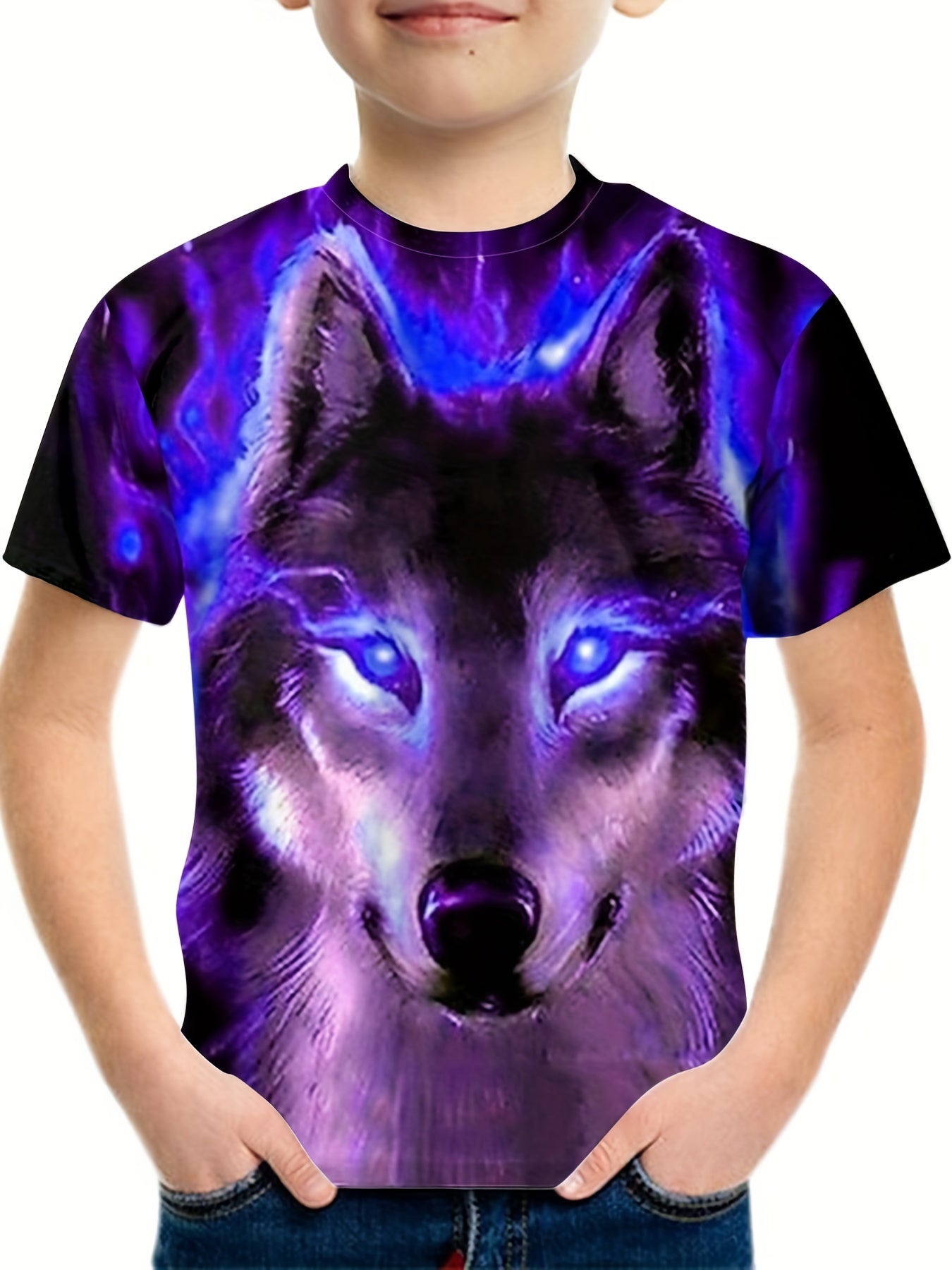 Boys' Wolf Graphic T-Shirt 3D Print Active & Summer Ready