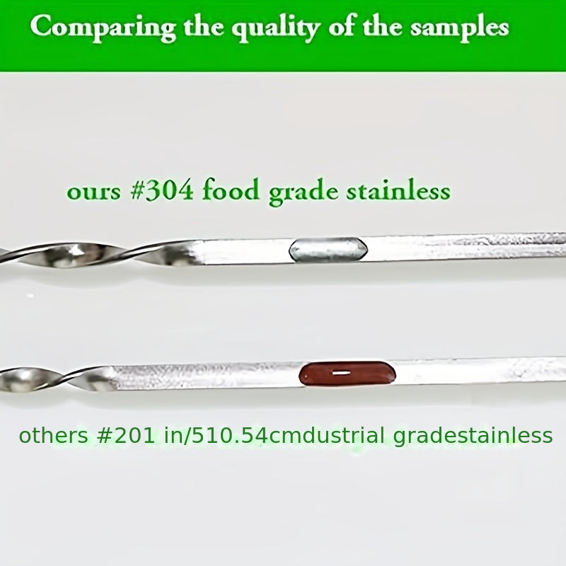 21pcs Stainless Steel BBQ Skewers Set with Storage Bucket