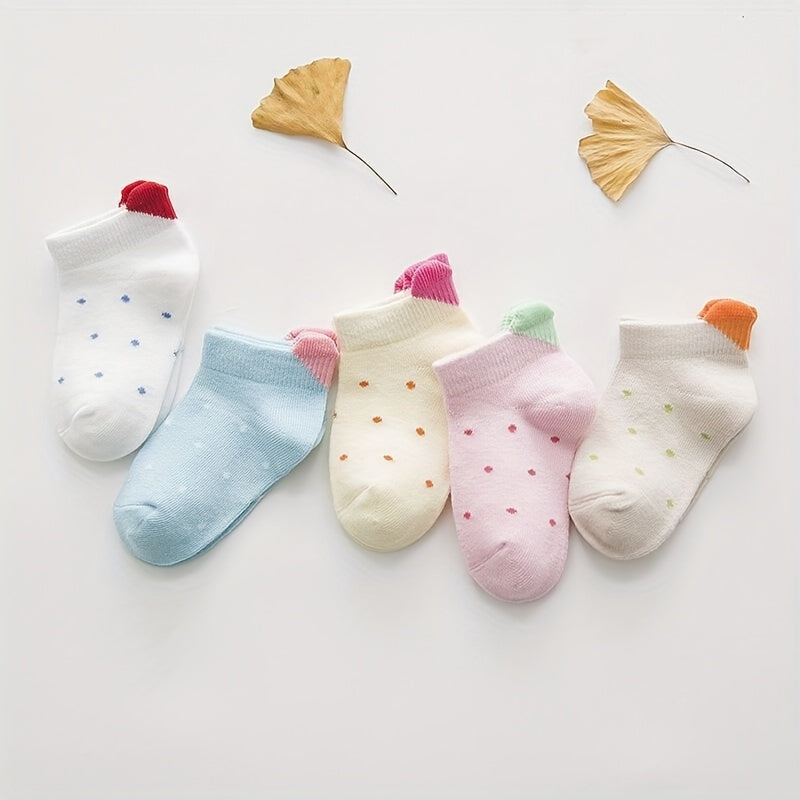 Kids' Cotton Boat Socks Love Shape Baby Short Socks