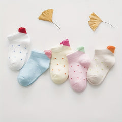 Kids' Cotton Boat Socks Love Shape Baby Short Socks