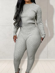 Casual Sweater Outfits 2 Piece Set Women's Plus