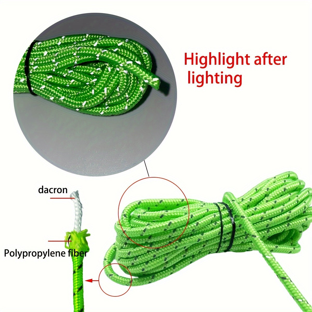 Camping Tent Canopy Rope Tightener Reflective Pulley Adjuster Hook