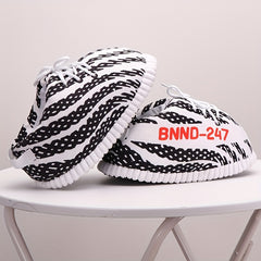 Men's Striped Cozy Slides Soft Slip On Slippers Comfortable House Shoes
