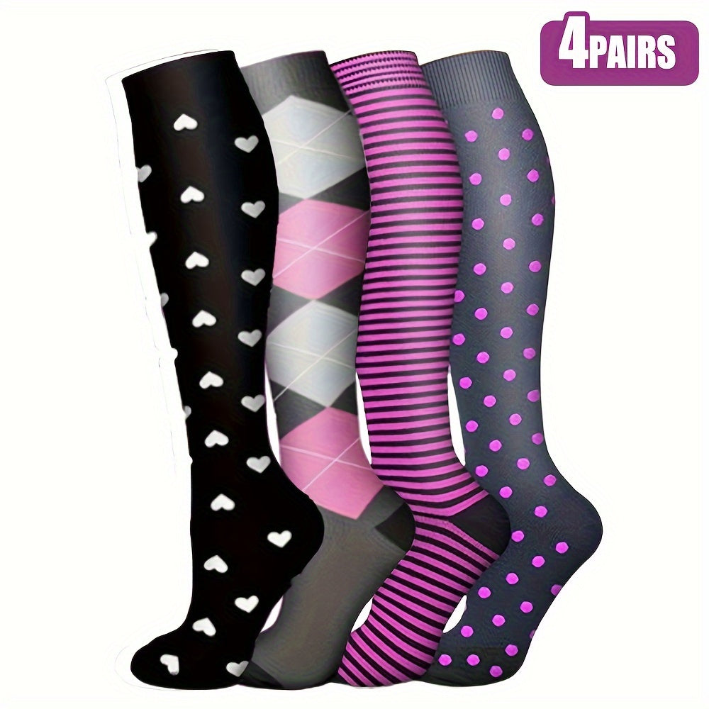 6 Pairs Compression Sock 15-20 mmHg Knee High