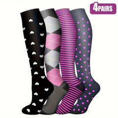 6 Pairs Compression Sock 15-20 mmHg Knee High