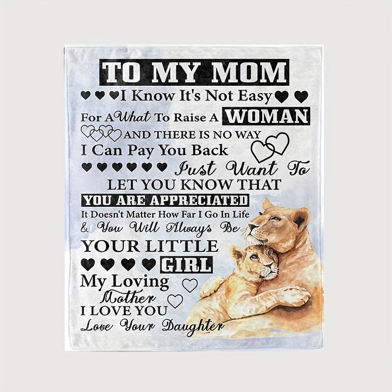 Lion Pattern Blanket Flannel Soft Throw for Camping Travel - Gift for Mom