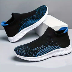 Men's Woven Knit Slip On Sock Shoes Breathable Soft Sole Sneakers