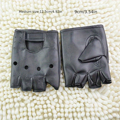 Men's Half Finger Leather Outdoor Gloves