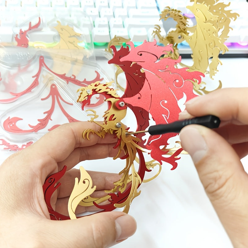 3D Metal Phoenix DIY Puzzle Metal Phoenix Suzaku 3D Puzzle Kit