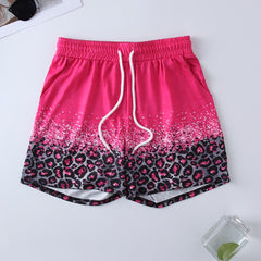 Leopard Print Drawstring Waist Shorts Women's Clothing