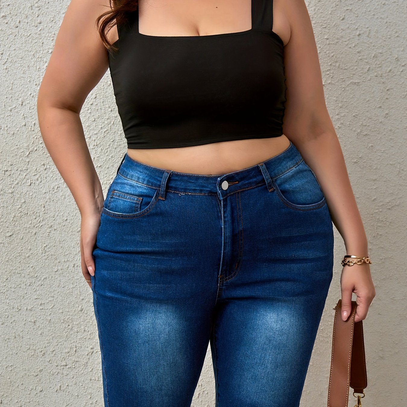 Women's Plus Washed High Rise Frayed Denim Shorts