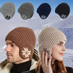 Winter Beanie Hat Knit Skull Cap With Earflaps