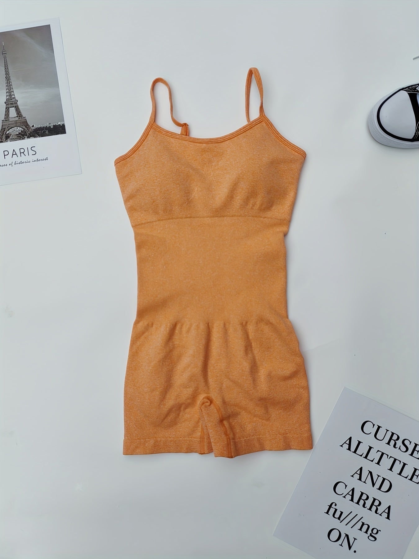 Spaghetti Straps Yoga Jumpsuit Tummy Control High Stretch Romper