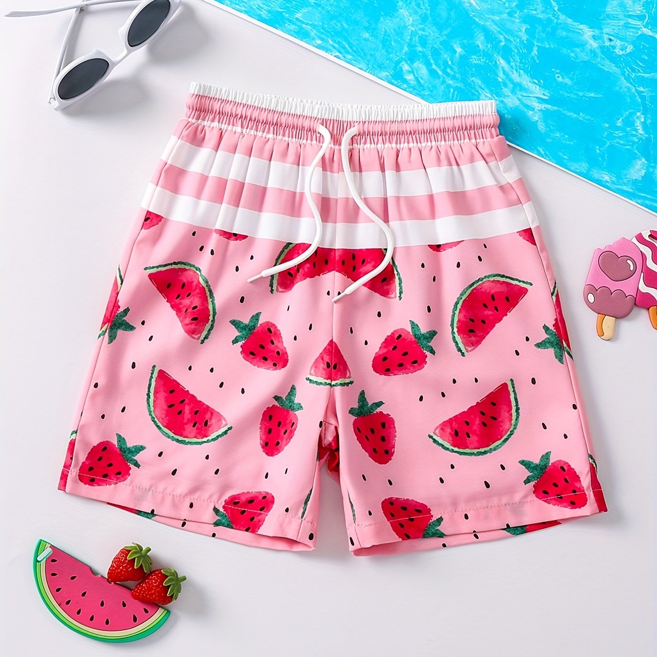 Big Boys Fruit Beach Trunks Kids Swimming Shorts