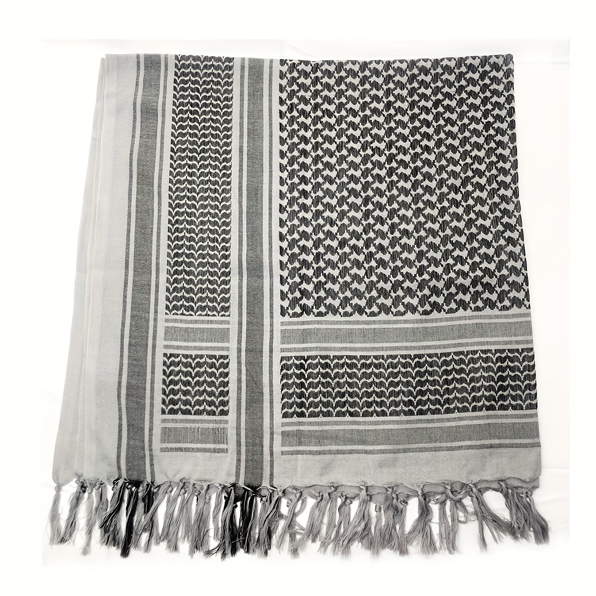 Unisex Grey Arabic Square Tactical Scarf for Military Fan