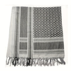 Unisex Grey Arabic Square Tactical Scarf for Military Fan
