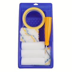 Paint Roller Brush Set with Tray and Covers, 3 Foam and 3 Polyester Rolls