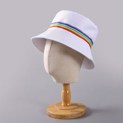 Men's Colored Strip Bucket Hat Small Brim Sunshade Basin Hat