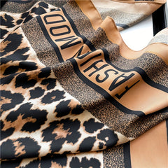 Leopard Print Shawl Large Square Scarf Outdoor Windproof Headwrap