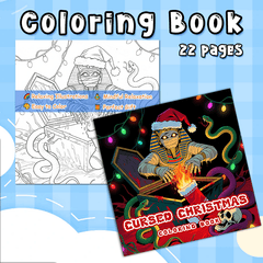Dark Goth Christmas Adult Coloring Book Santa Claus Terrifying Scene Family Gift