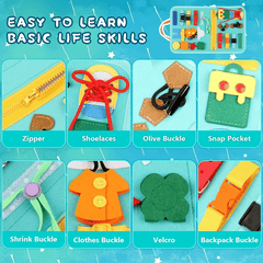 Montessori Busy Board For Kids - 25 Activities