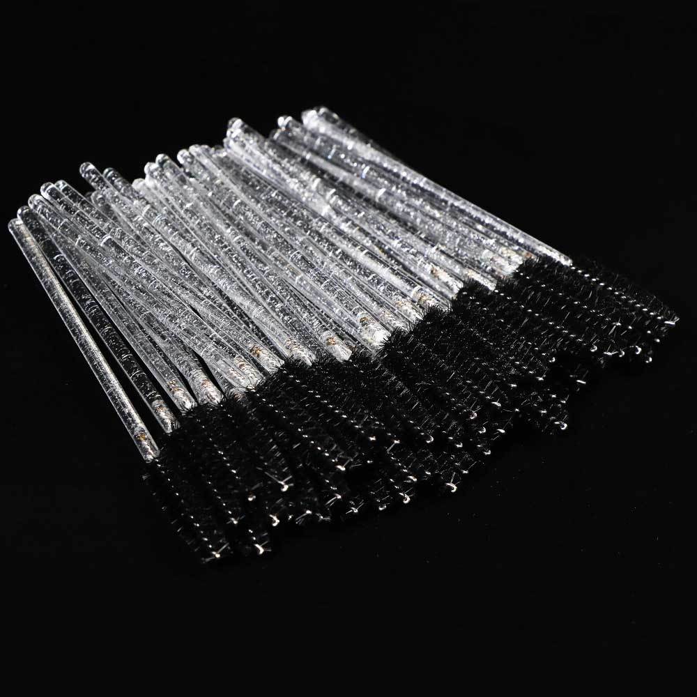 50Pcs Disposable Crystal Eyelashes Brush Comb