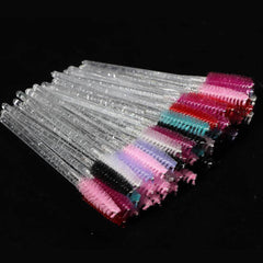 50Pcs Disposable Crystal Eyelashes Brush Comb