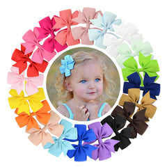 20pcs Kids Ribbon Bow Hair Clips Cute Hair Accessories for Girls