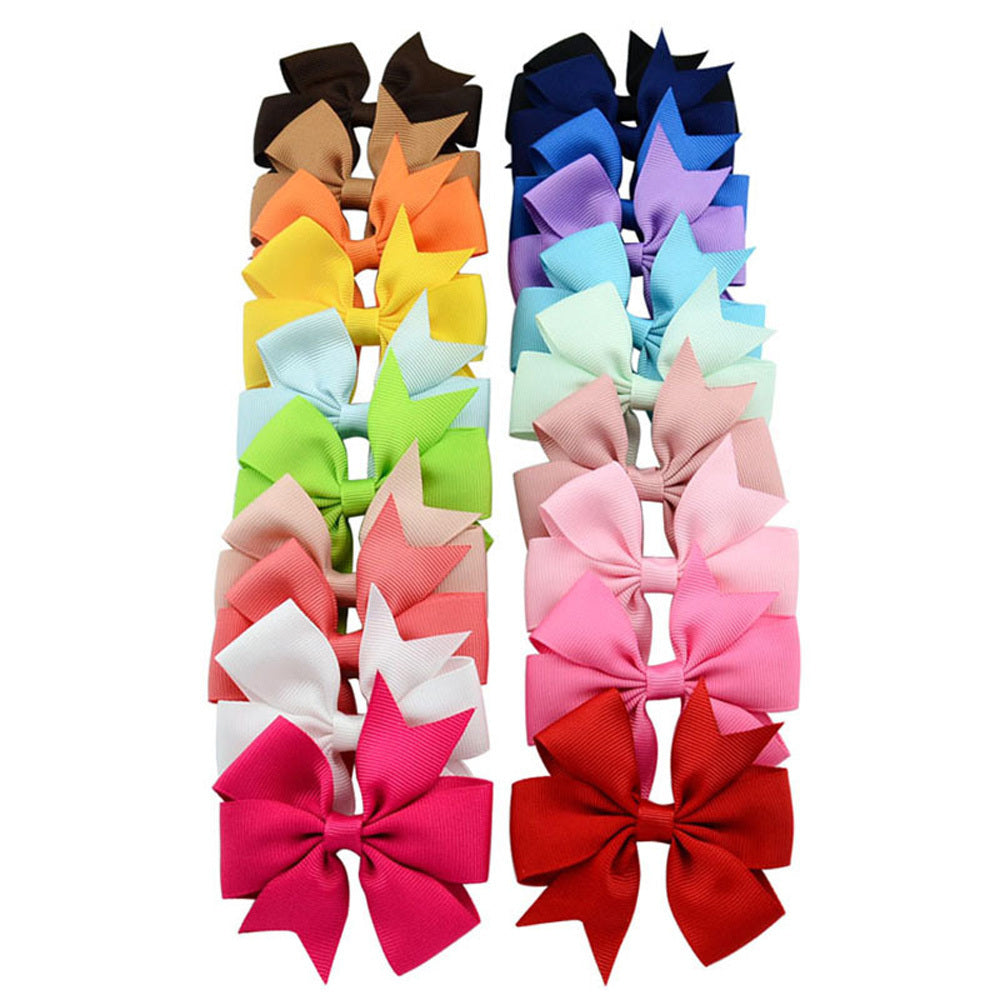 20pcs Kids Ribbon Bow Hair Clips Cute Hair Accessories for Girls