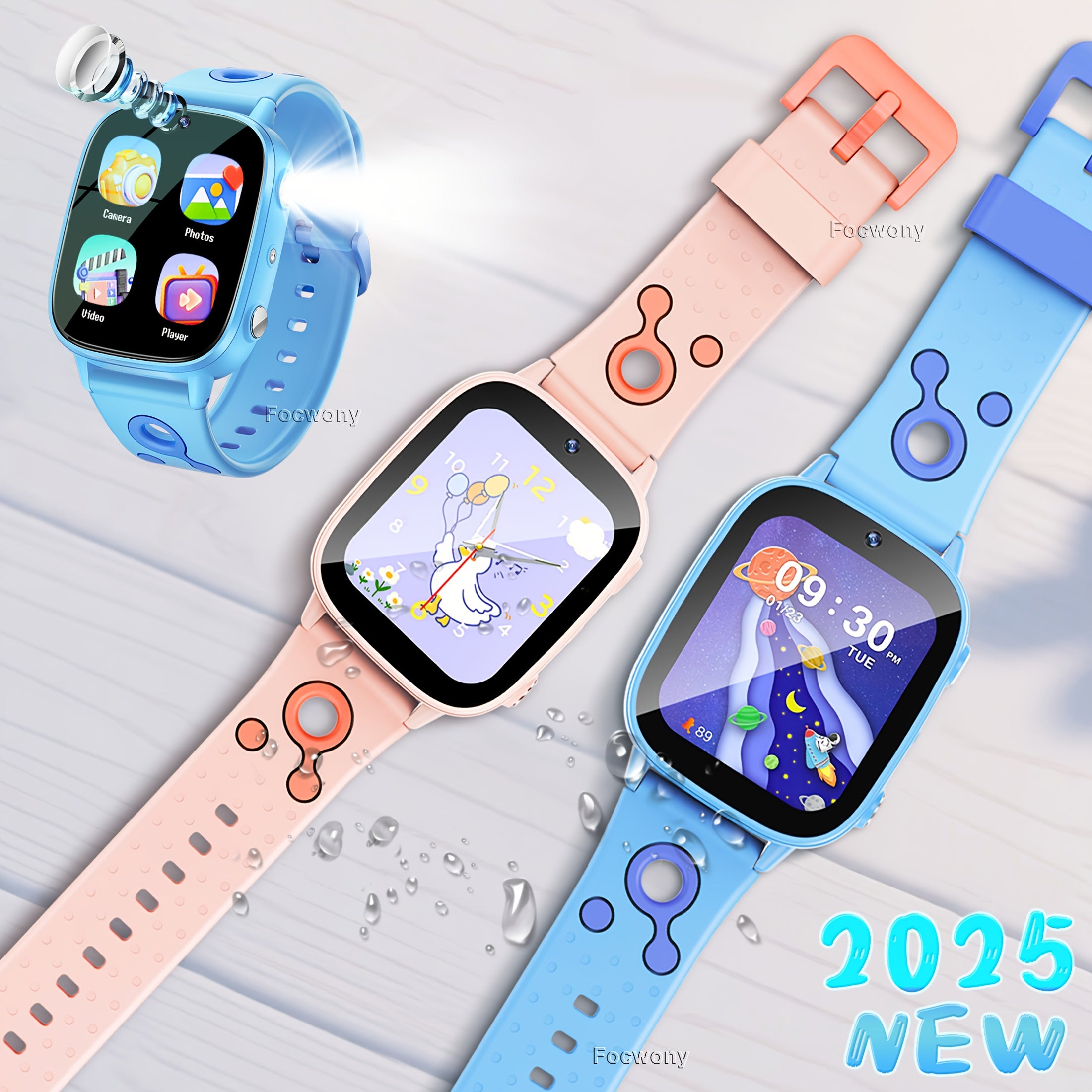 Focwony Kids Smartwatch with 26 Games HD Touch Screen Waterproof Camera