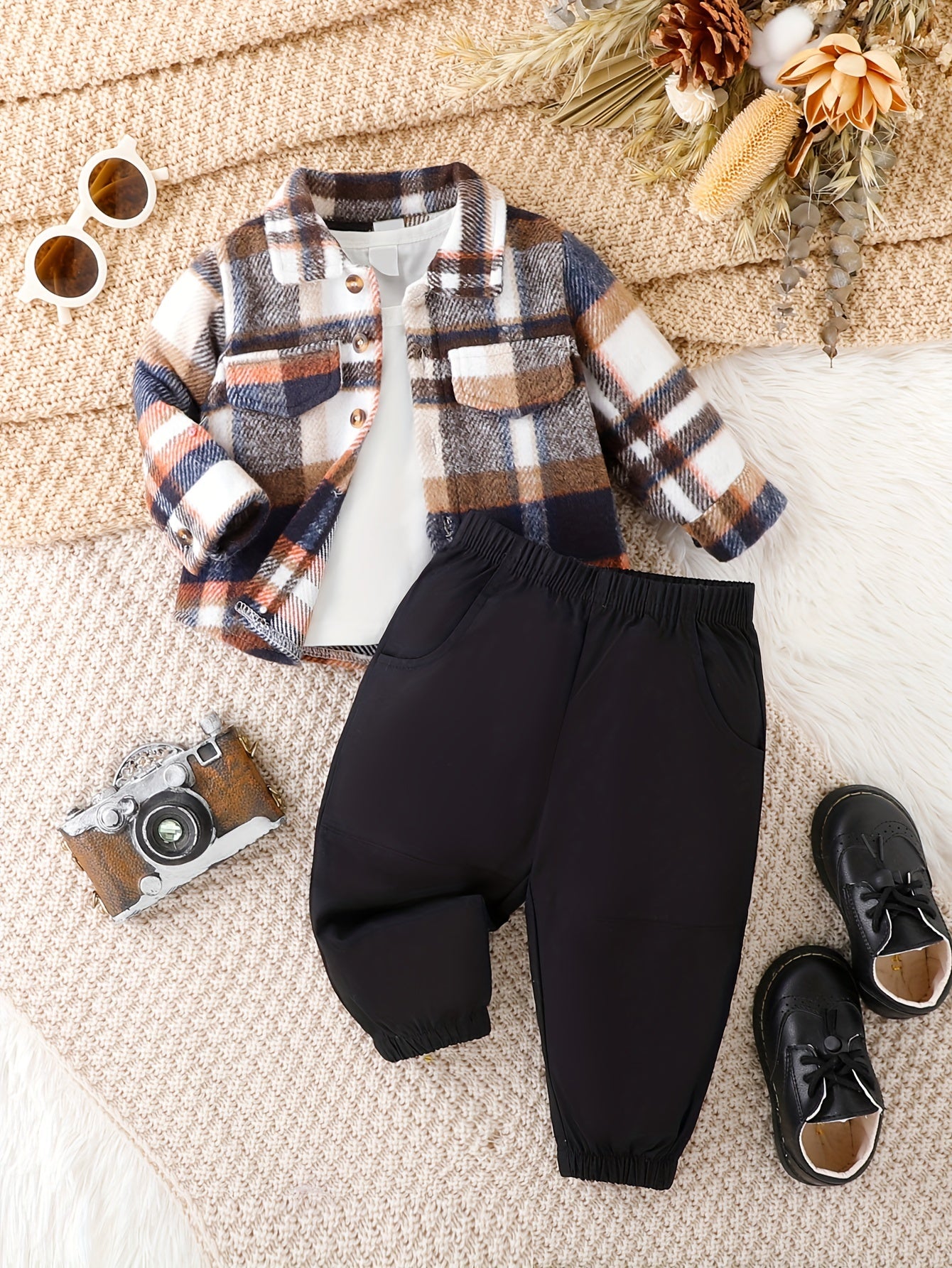 Kids Autumn Street Wear 2pcs Coat & Pants Set