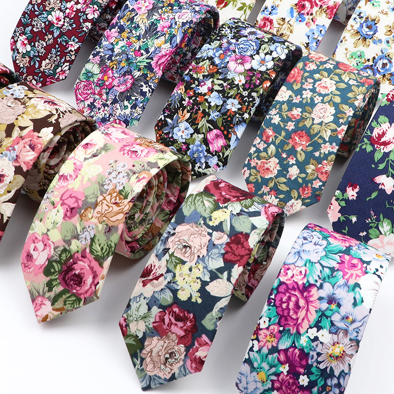 Flower Cotton Ties for Stylish Look
