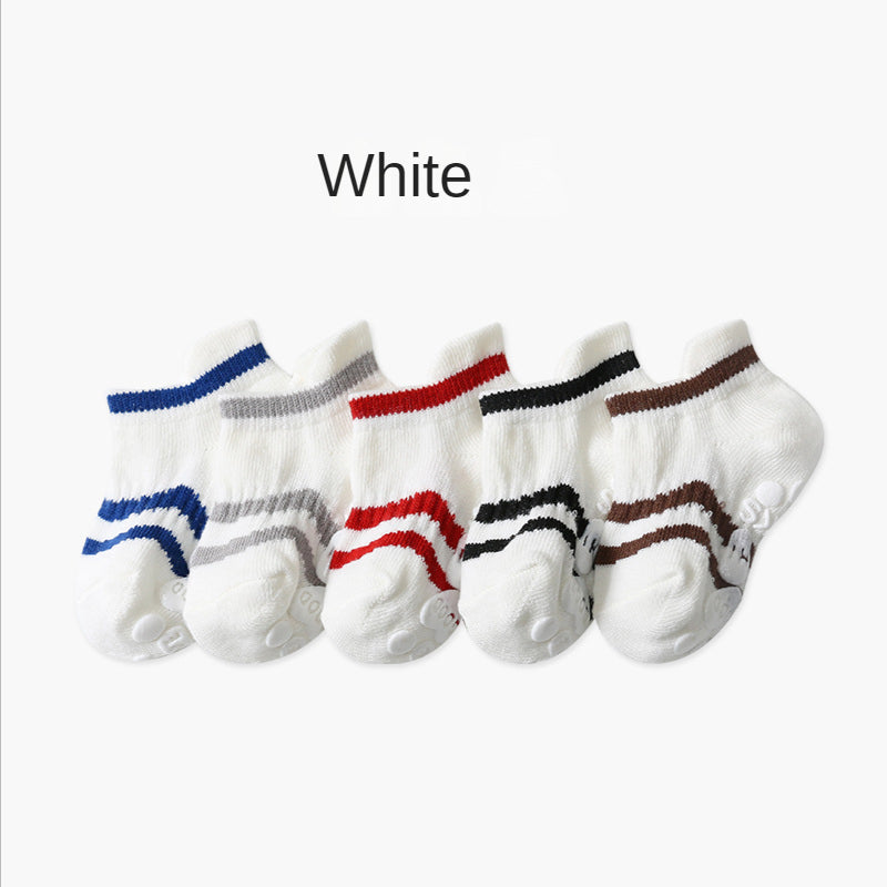 5-Pack Non Slip Baby Girls Low Top Floor Socks