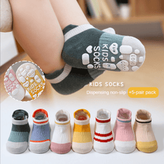 5-Pack Non Slip Baby Girls Low Top Floor Socks