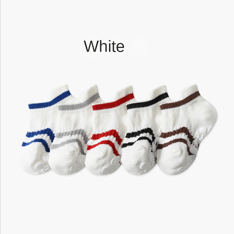 5-Pack Non Slip Baby Girls Low Top Floor Socks